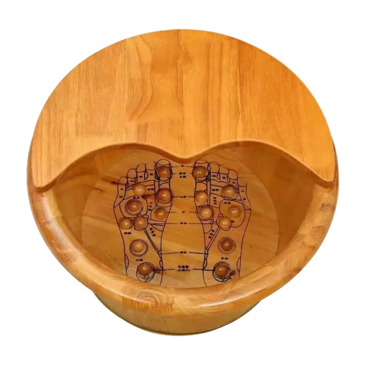 Cedar Foot Bath Tub with Massage Deep Sauna Foot Tub with Lid Footbath Basin Foot