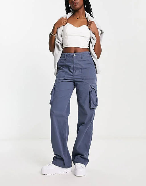 Women Cargo Pants Solid Color Spring Summer Harajuku Oversized Streetwear Hip Hop Wide Leg Trousers Joggers Baggy Sweatpants