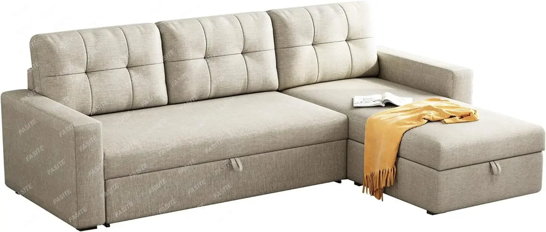 High Quality Living Room Sofa, Convertible Sofa Bed With 3 Cushions And Breathable Fabric Suitable For Apartments