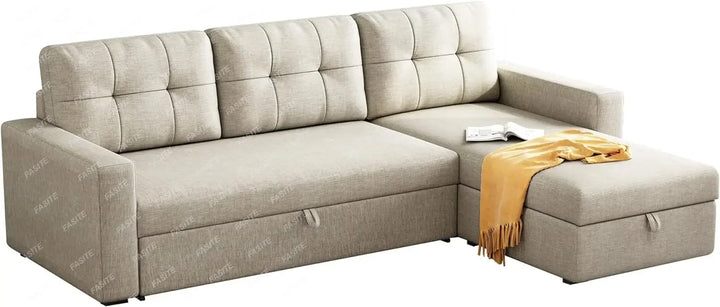 High Quality Living Room Sofa, Convertible Sofa Bed With 3 Cushions And Breathable Fabric Suitable For Apartments