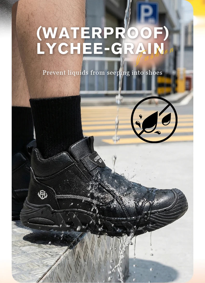 Insulated 6KV Plastic Toe Men's Safety Shoes Anti-impact Puncture-Resistant Work Boots Durable Labor Protection Footwear