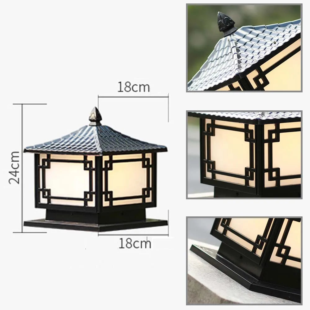 Outdoor Garden Pillar Lamp European Style Decor Courtyard Light Antique Waterproof Door Post Lamp Rainproof Fence Pillar Light