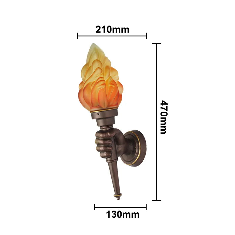 Industrial Simple Wall Lamp Modern Creative Torch Hand Lamps Vintage Wall Lamp for Bathroom Loft Stair Outdoors Lighting Fixture