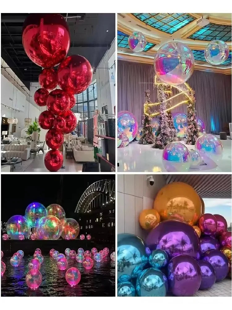 Giant event decoration PVC ball mirror balloon, inflatable reflective ball, shiny inflatable mirror ball