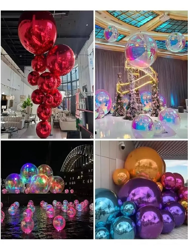 Giant event decoration PVC ball mirror balloon, inflatable reflective ball, shiny inflatable mirror ball