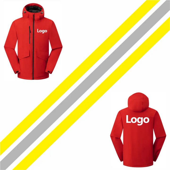 Winter Jacket Custom Logo Thick Velvet Warm Coat Men Women Windproof Hooded Outdoor Casual Mountaineering Overcoat ELIKE