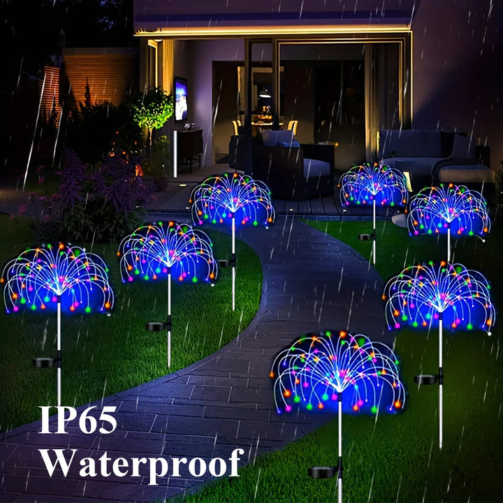 Solar Garden Lights Solar Firework Lights 90 LEDs Outdoor Waterproof for Garden Patio Walkway Pathway