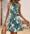 Summer Plus Size Women's Leaves Printed Halter Sleeveless  Mini Dress Party Dress