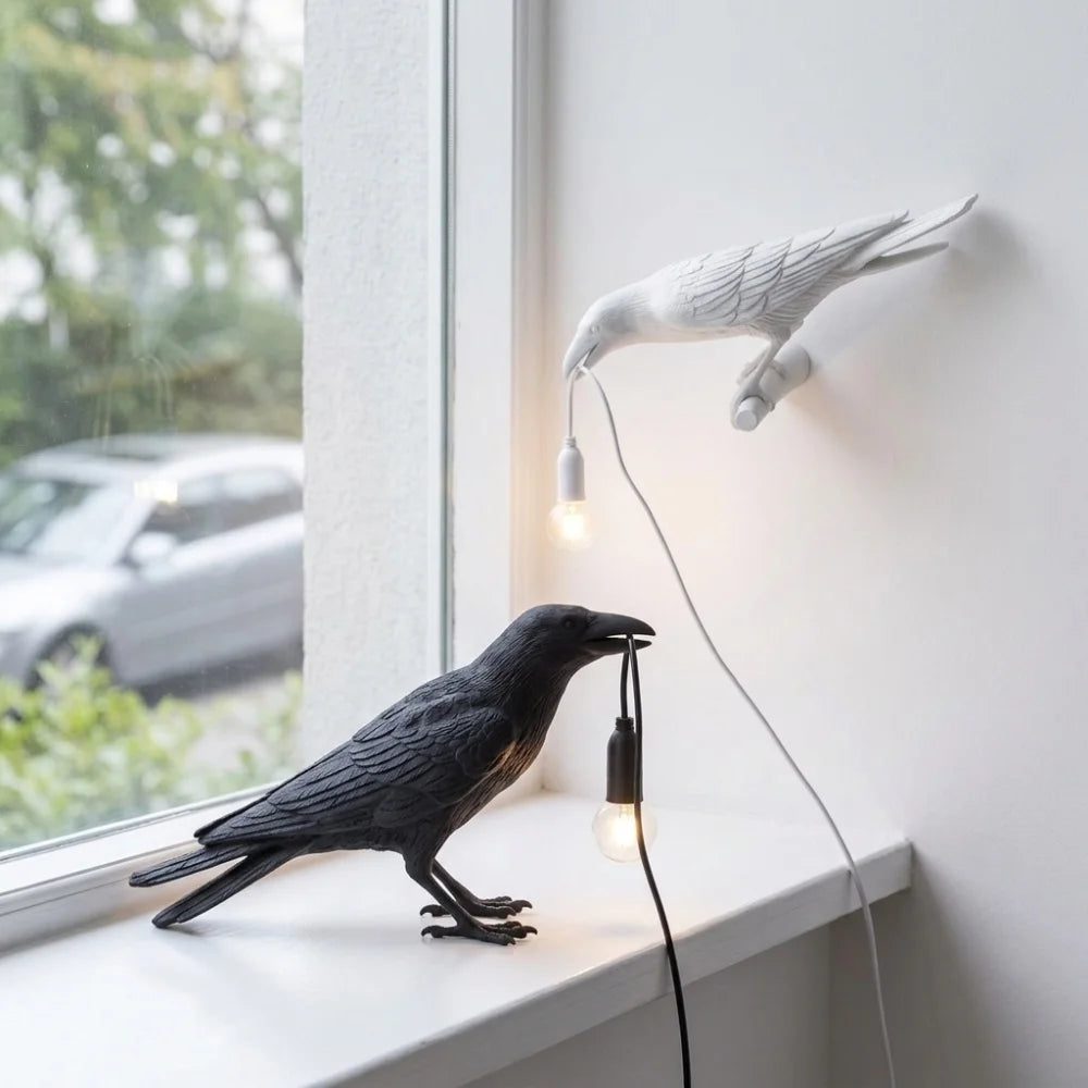 Resin Bird Table Lamp Creative Resin Animal Design Bedroom Bedside