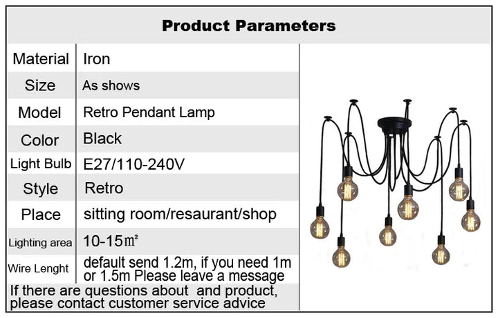 LOFT Office Retro Industrial Wind Chandelier Clothing Store Creative 6 First Sky Girl Scatter Chandelier