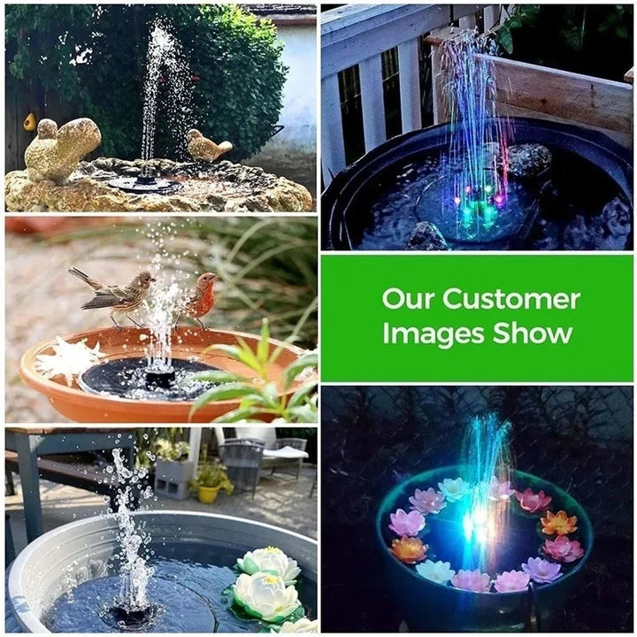 Waterproof Solar Fountain Pump Energy-saving Plants Watering Colorful Bird Bath Solar Fountain Outdoor Garden Pool