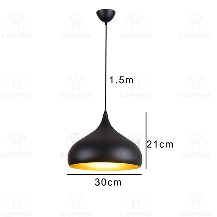 Nordic Retro Industrial Black Ceiling Pendant Lamp E27 for Restaurant Dining Table Bar Decorative Lighting Fixture