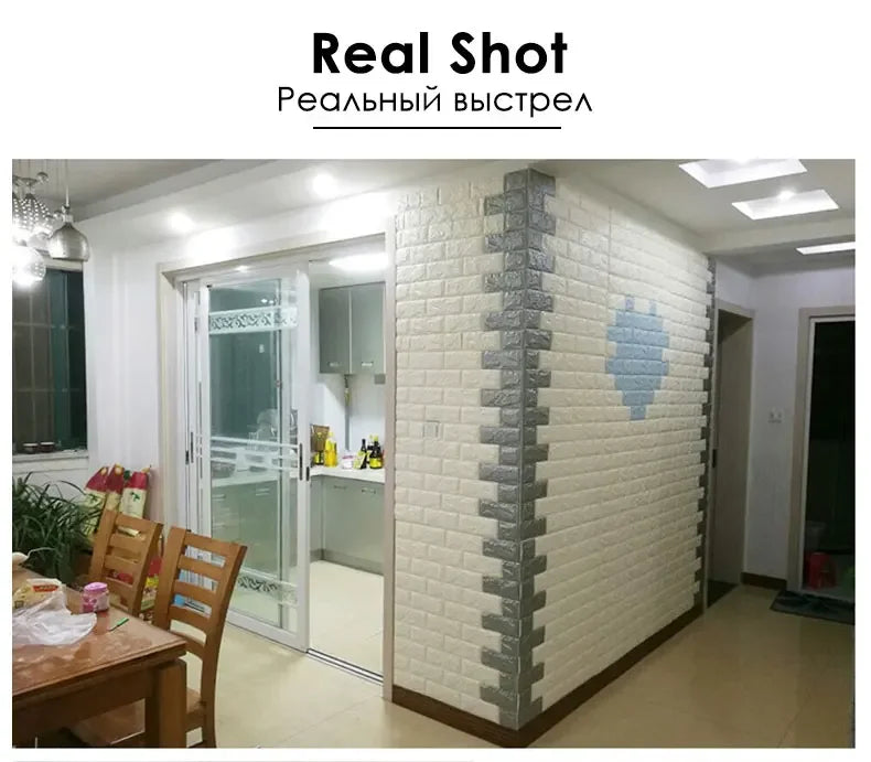 20pcs 35m*38.5cm 3DWall Sticker Solid Color Faux Brick Bedroom Home Decor Waterproof Self Adhesive DIY Living Room Wallpaper
