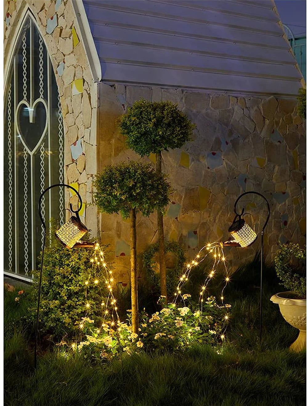 Solar Watering Can Light Hanging Kettle Lantern Light Waterproof Garden Decor