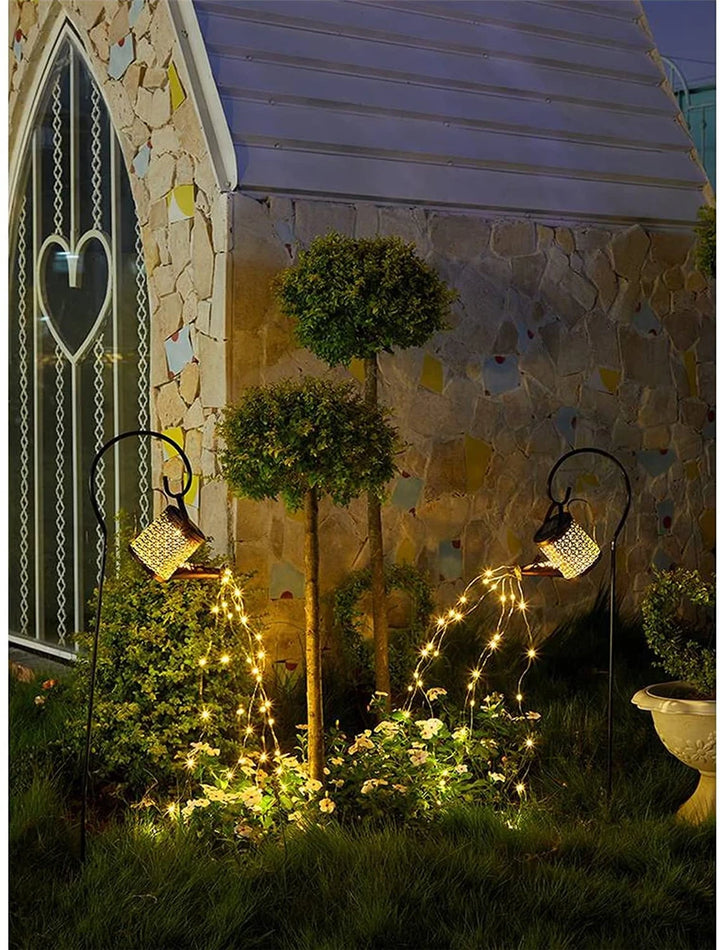 Solar Watering Can Light Hanging Kettle Lantern Light Waterproof Garden Decor