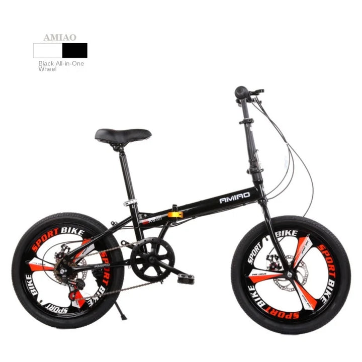 Adult Folding Bicycle Ultra Lightweight Wholesale Student Bicycle Disc Brake Variable Speed Commuting Bike 20 Inches Camping