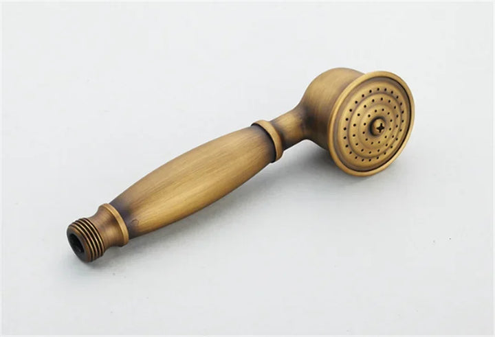 Antique Bathtub Shower Faucet Set Wall Mounted Black Bath Shower Faucet Bathroom Cold and Hot Bath and Shower Mixer Taps Brass