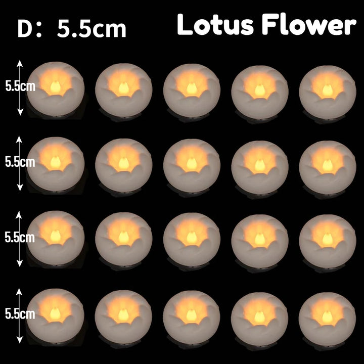 12-100PCS Flameless Floating Candles for Centerpieces Wedding LED Tealight 5.5/7.5CM Battery Operate Float Candle Pool Spa Decor