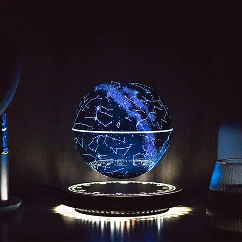Levitating Lamp Magnetic Levitation Globe LED Earth Floating Lamp Rotating Globe Zodiac Bedside Light