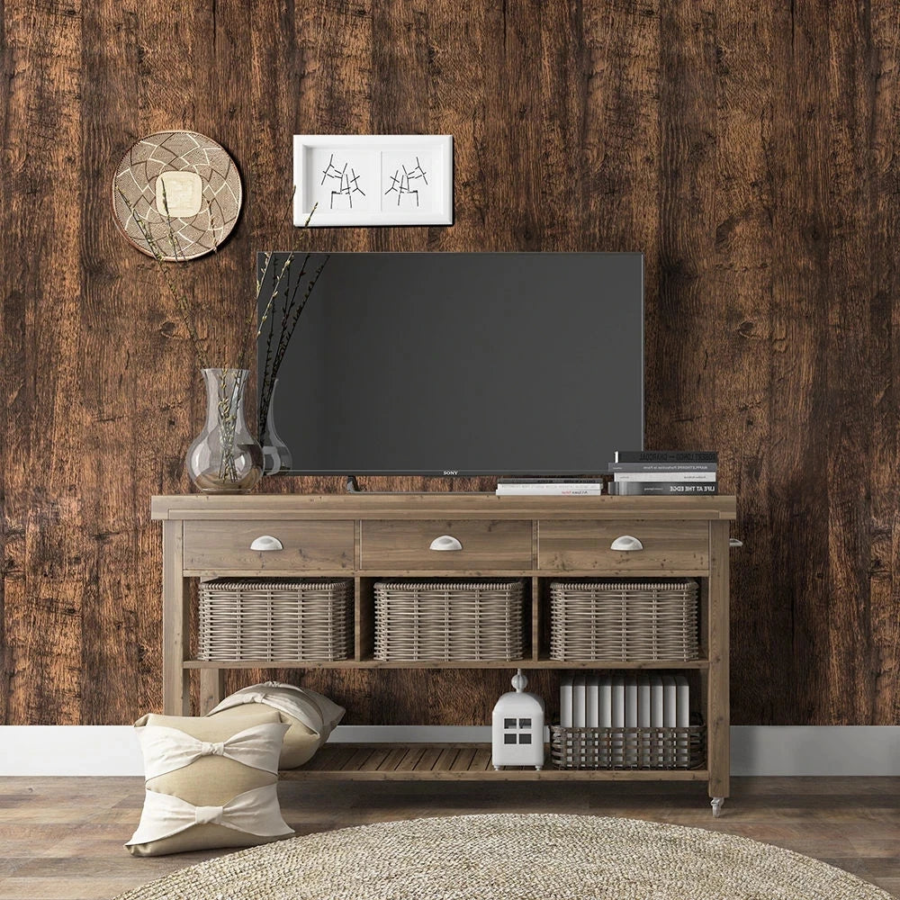 Wood Vinyl Wallpaper Roll Wood Grain Self Adhesive Wallpaper Kitchen Wardrobe Cabinet Furniture Contact Paper Renovation Door