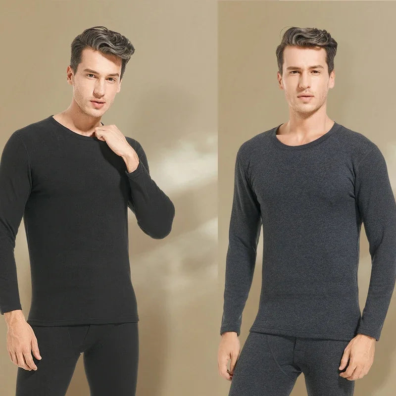 Autumn Winter New Men's Cashmere Silk Soft Comfortable Warm Underwear with Thickened Plush Set for Men Women Thermal Clothing
