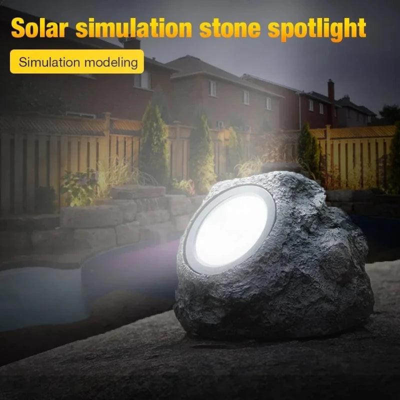 New Solar Outdoor Decorative Atmosphere Stone Light Artificial Stone LED Waterproof Light Suitable for Garden Landscape Road