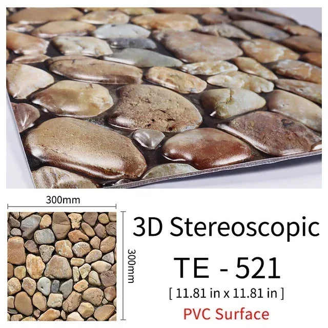 10/20PCS Imitation Brick Tile cobblestone Wall Stickers Water and Oil Proof for Kitchen Restaurant Tea room Relaxation area etc.