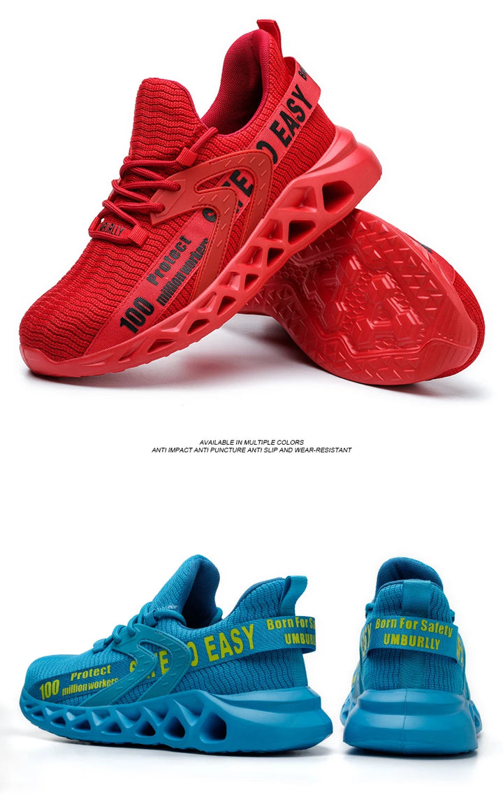 New Safety Shoes Men Breathable Light Work Sneakers Steel Toe Shoes Anti-smash Anti-puncture Indestructible Shoes Large Size 50