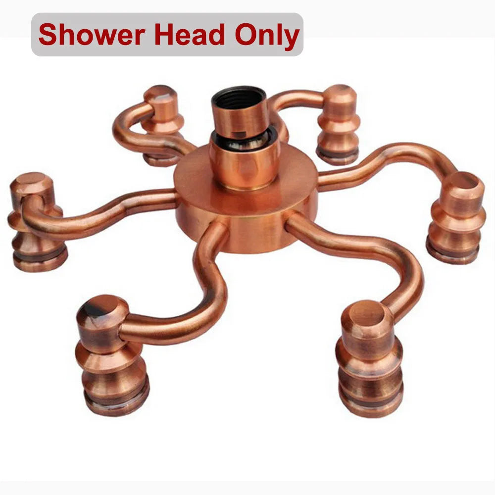 Bathroom Accessory /Antique Red Copper Bathroom 8" inch Round Rainfall Rain Shower Heads & Wall Mounted Shower Arm  Lzh374