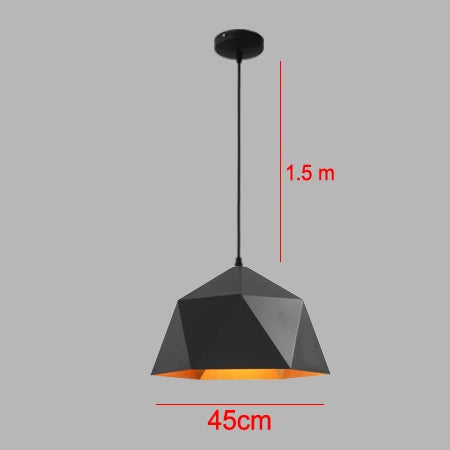 Nordic Retro Industrial Black Ceiling Pendant Lamp E27 for Restaurant Dining Table Bar Decorative Lighting Fixture