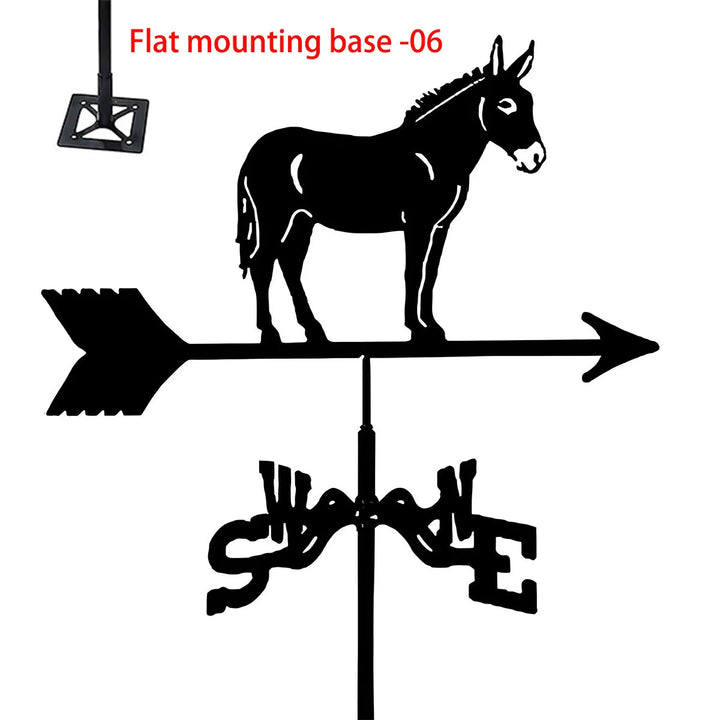 Weather Vane Metal Weathervanes Wind Direction Indicators, Metal Wind Vanes Signs for Roof Mount, Farmhouse Courtyard Decoration