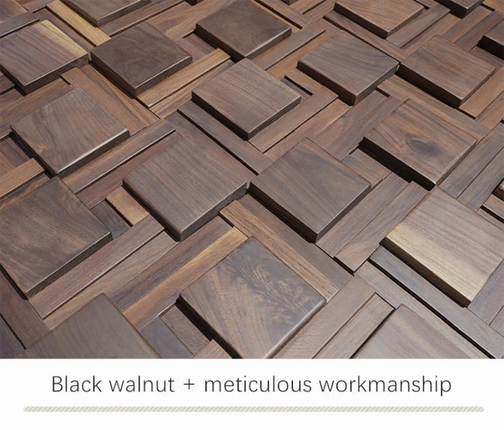 Black Walnut Log Solid Wood Mosaic Tile Square Mosaic Background Sofa TV Background Wall Decoration Art Acoustic Diffuser Panel
