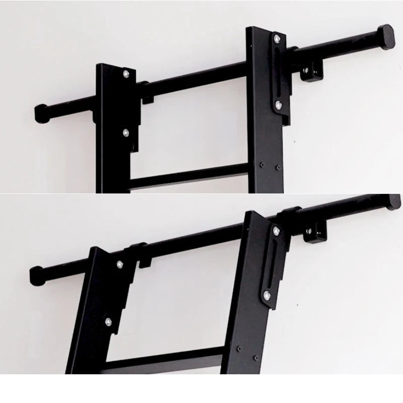 4FT(122cm) Hook on Rolling Library Ladder Hardware Kit with 87"(2.2M) Metal Ladder,Sliding Track Kit,Floor Roller with Brake