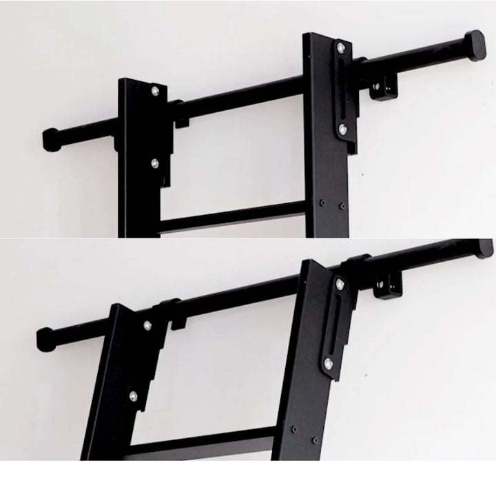 4FT(122cm) Hook on Rolling Library Ladder Hardware Kit with 87"(2.2M) Metal Ladder,Sliding Track Kit,Floor Roller with Brake