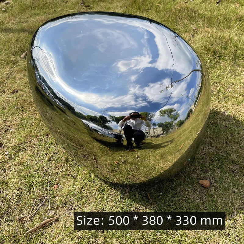 Stainless Steel Mirror Stone Table and Chairs Sculpture, Garden Park, Square Shop, Shopping Mall, Hotel, Art Ornaments