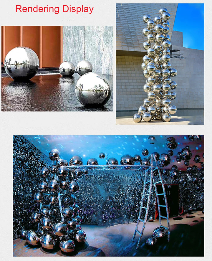 Dia 19~200mm Hollow Ball 0.6mm Thick 304 stainless Steel Ball Party Mirror Metal Ball Sphere Home Garden Decoration