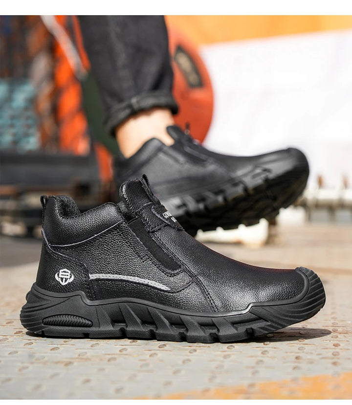 Insulated 6KV Plastic Toe Men's Safety Shoes Anti-impact Puncture-Resistant Work Boots Durable Labor Protection Footwear
