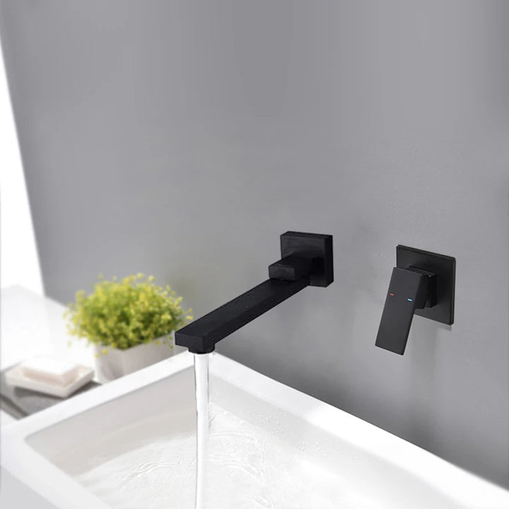 BAKALA Wash Basin Bathroom Faucet Hot And Cold Water Wall Mount Mixer Sink Tap Swivel Spout