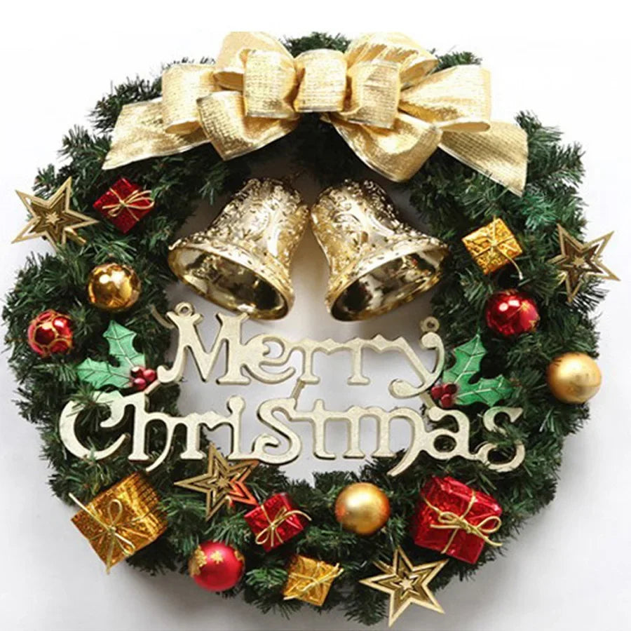 Christmas Wreath for Front Door Red Gold Window Wall Door Decorations 2024 Christmas Garland Ornament Guirnalda Navidad