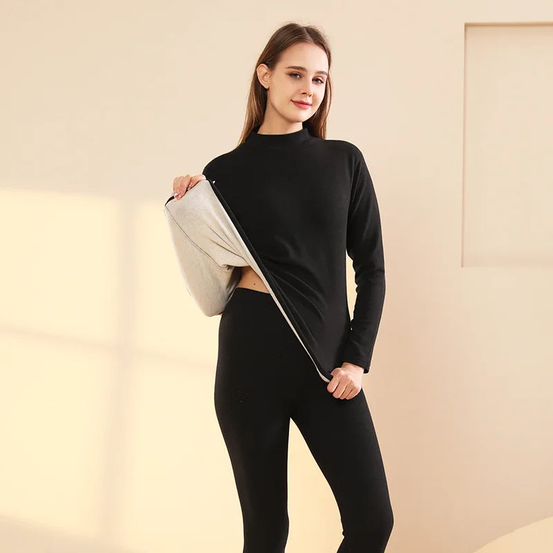 Autumn Winter New Men's Cashmere Silk Soft Comfortable Warm Underwear with Thickened Plush Set for Men Women Thermal Clothing