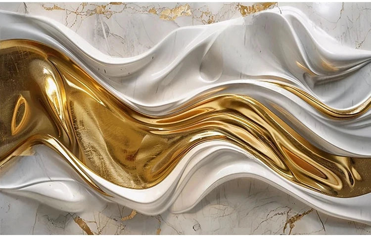 Custom Creative Abstract Black Gold Silky Lines Wallpaper Living Room Bedroom Study Creative Art Mural Background Wall 3D Decor