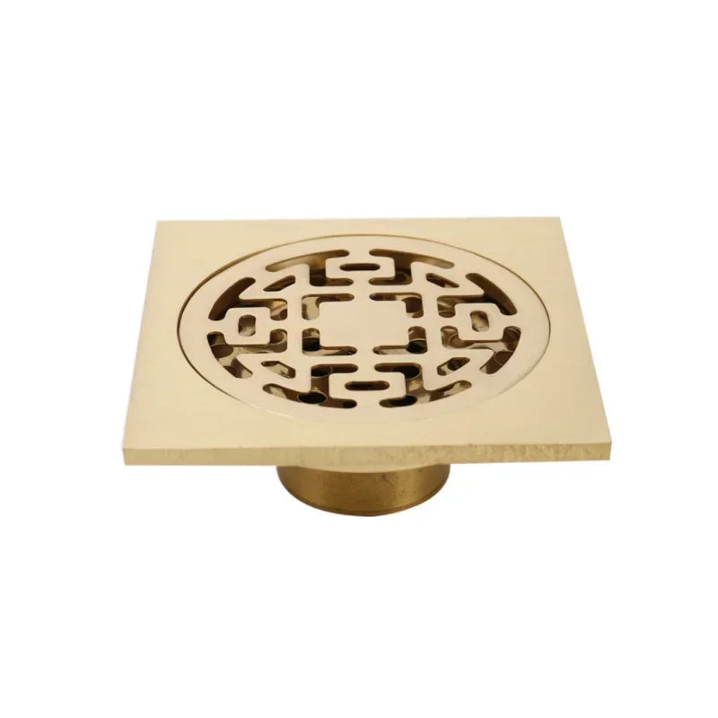 10*10cm Golden Floor Drain  Brass Prevention Odor Thickening Drain Shower Bathroom Drainage Balcony Washing Machine Floor Drain