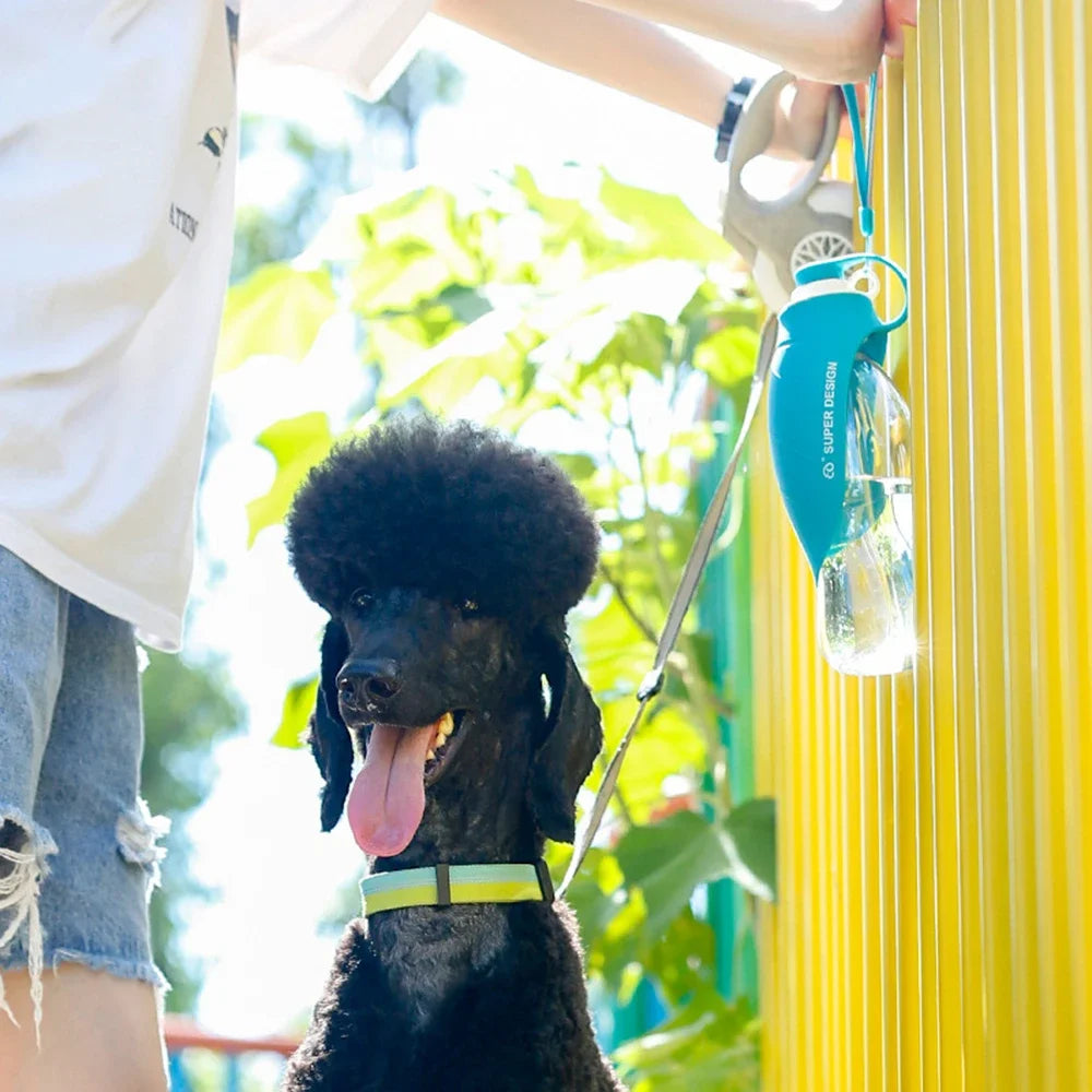 OUZEY 580ml Dog Water Bottle Outdoor Dog Walking Portable Foldable Drinking Bowls For Small Medium Dogs