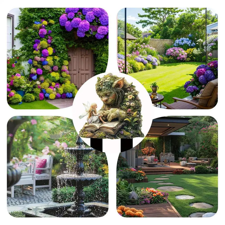 Tree Elfs Garden Stake Fairy Garden Stake Decoration Acrylic Yard Sign 2D Flat Spring Lawn Signs Garden Yard Lawn Decoration