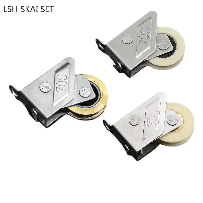 2Pc Aluminum Alloy Window Pulley Sliding Door Roller Window Track Roller Shower Door Wheels Cabinet Pulleys Furniture Hardware