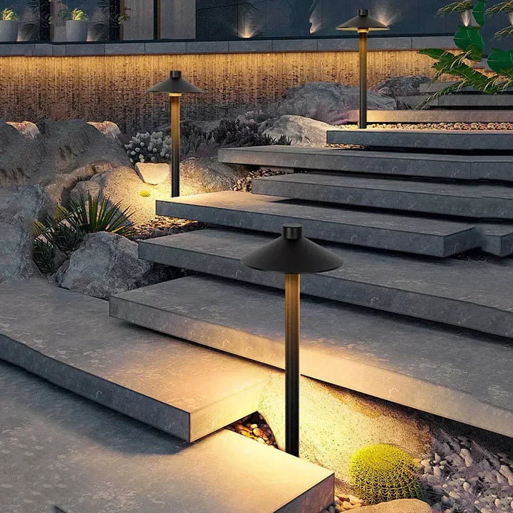 Waterproof Mushroom LED Lawn Light Outdoor Landscape Pathway Post Lamps With insert Aluminum Villa Pole Pillar Lamps