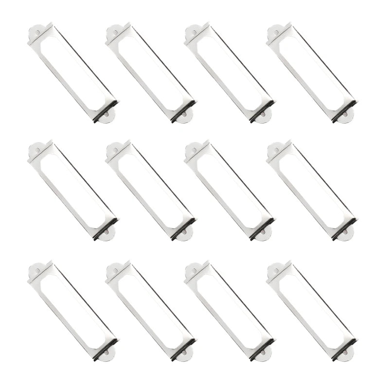 12pcs Antique Brass Golden Metal Label Pull Frame Handle File Name Card Holder For Furniture Cabinet Drawer Box Case Bin 17*60mm