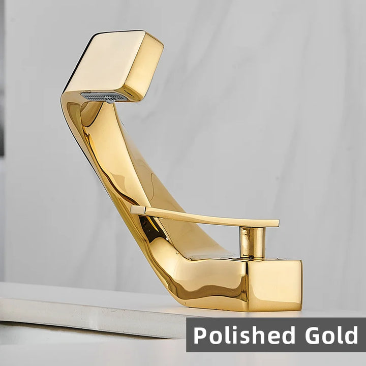 Bathroom Deck Mounted Basin Sink Tap Single Hole Water Tap Hot and Cold Mixer faucet