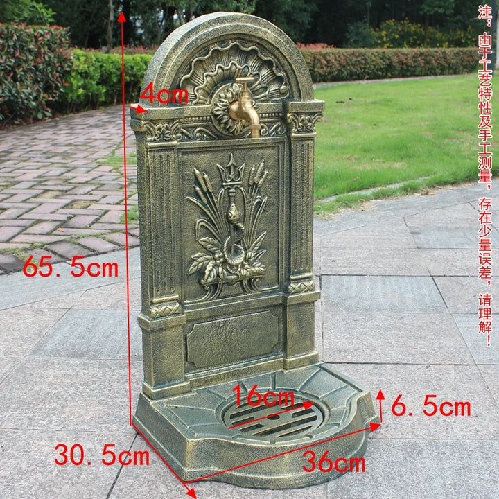 Cast iron art outdoor wash basin courtyard sink against the wall balcony outdoor integrated retro balconygarden pool