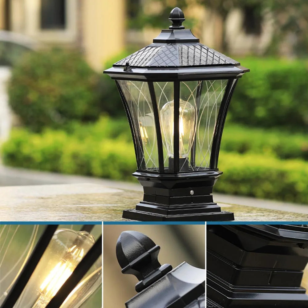 Outdoor Garden Pillar Lamp European Style Decor Courtyard Light Antique Waterproof Door Post Lamp Rainproof Fence Pillar Light
